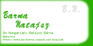 barna matajsz business card